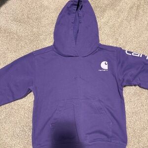 Carhartt Kids Purple Pullover Hoodie with Logo